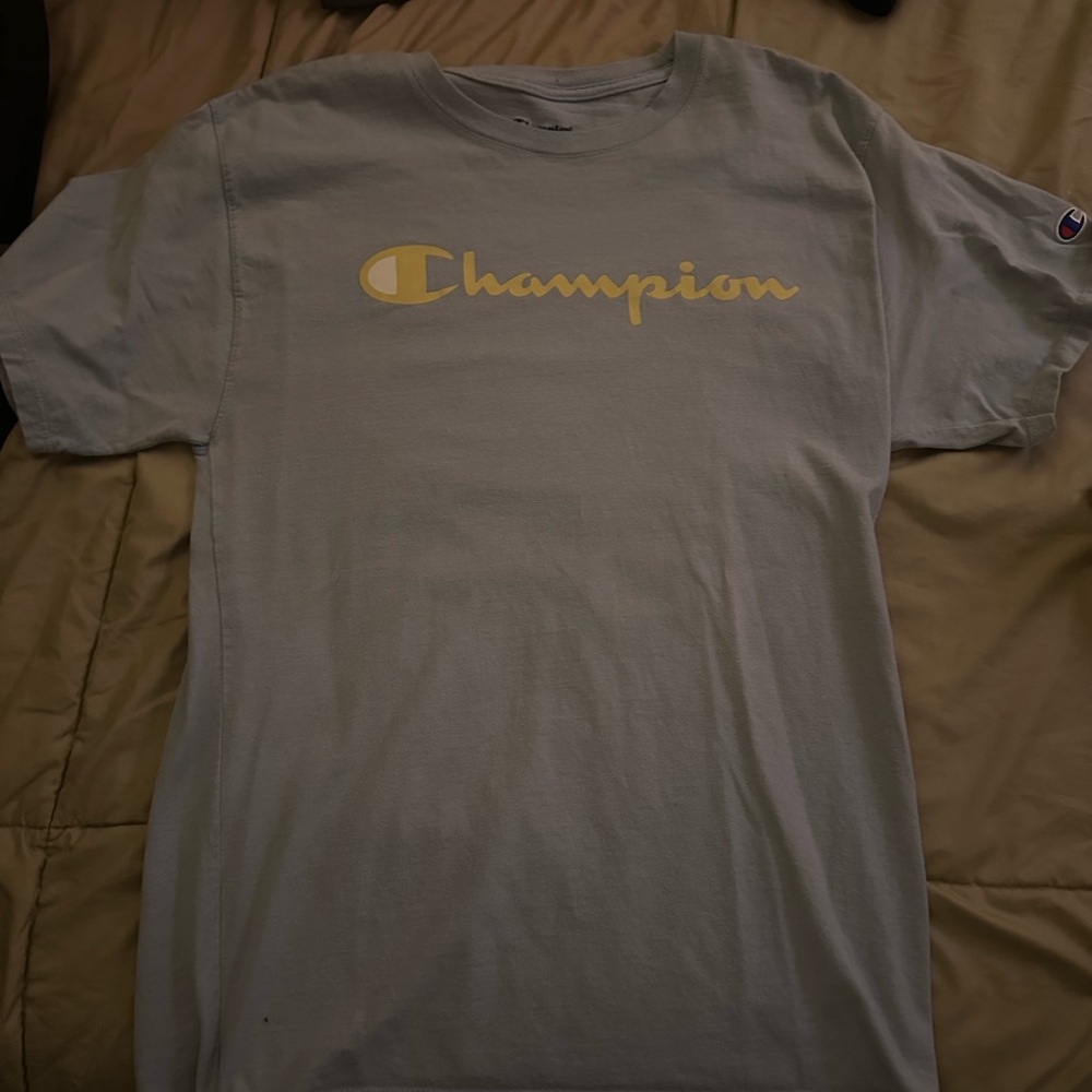 Champion Gray Short Sleeve Tee with Iconic Logo